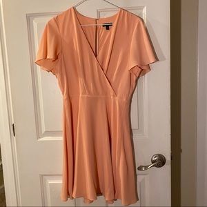 Express peach colored chiffon dress
